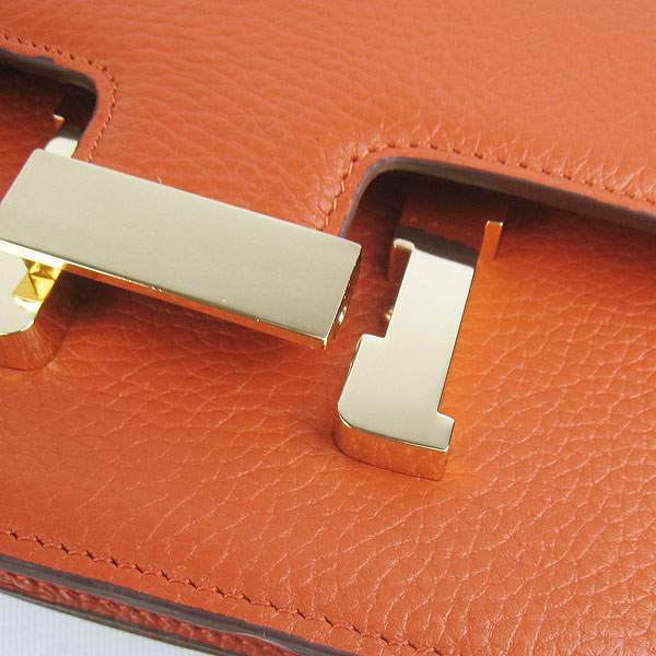 Hermes Constance Togo Leather Handbag - H020 Orange with Gold Hardware - Click Image to Close