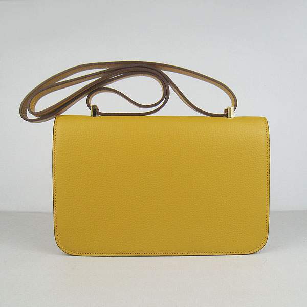 Hermes Constance Togo Leather Handbag - H020 Yellow with Gold Hardware - Click Image to Close
