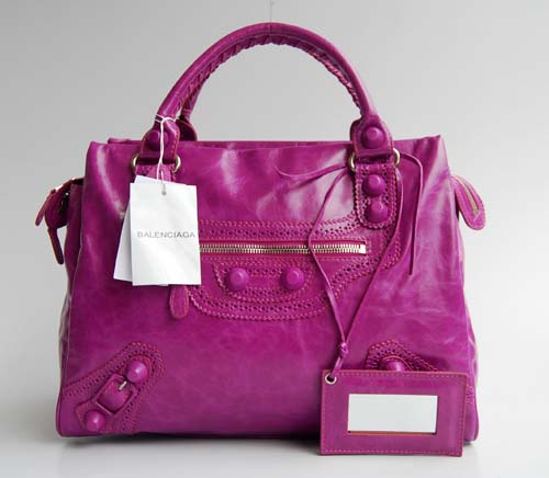 Balenciaga L084358 Violet Giant City Whipstitch Handbag