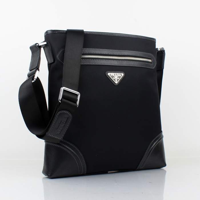 Prada Fabric Messenger Bag 0014 Black