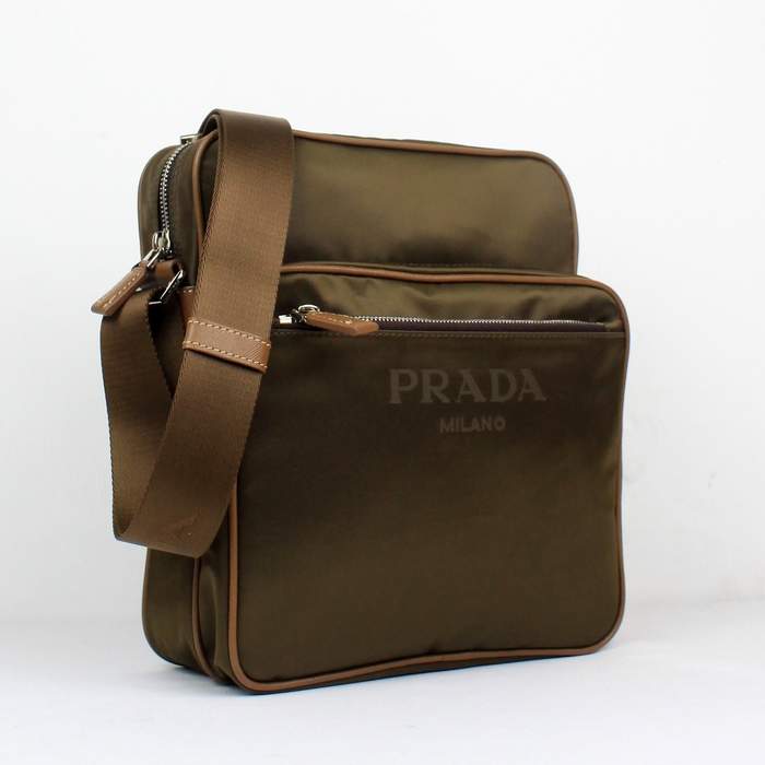 Prada Vela Fabric Messenger Bag BT0189 Coffee