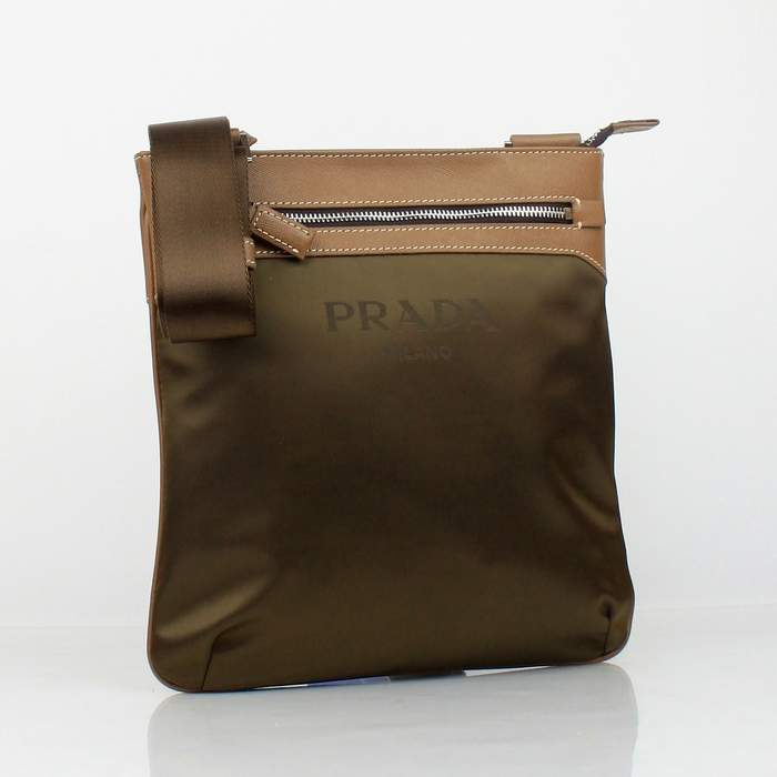 Prada Vela Fabric Messenger Bag BT0221 Coffee