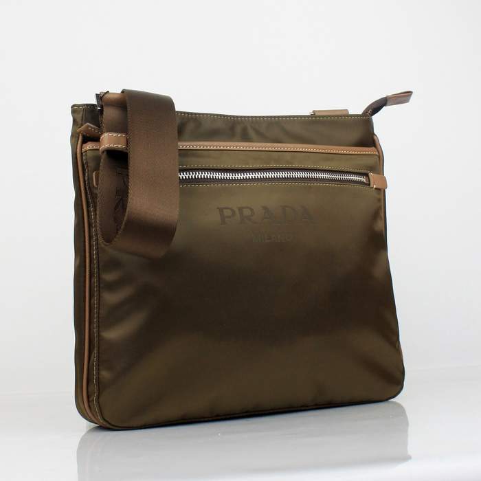Prada Vela Fabric Messenger Bag BT0251 Coffee