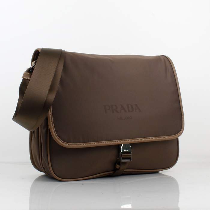 Prada Fabric Messenger Bag V166P Coffee