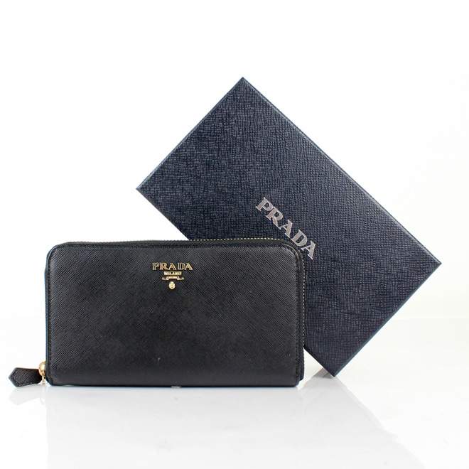 2013 Prada Real Leather Wallet - Prada IM0506A Black