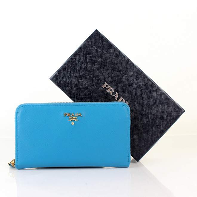 2013 Prada Real Leather Wallet - Prada IM0506A Blue