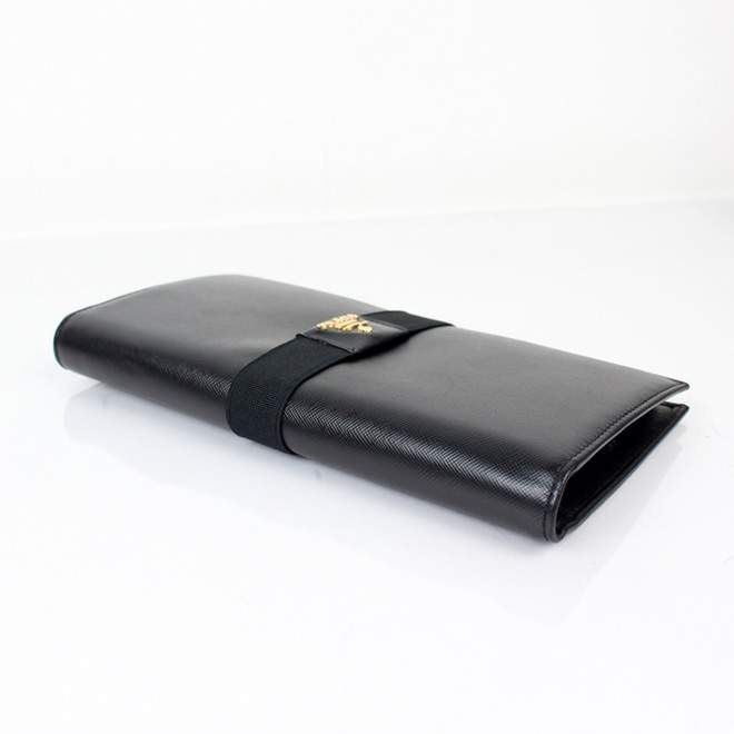 2013 Prada Real Leather Wallet - Prada IM1302 Black