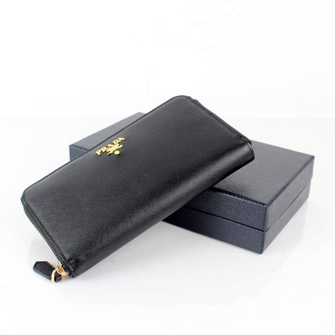 2013 Prada Real Leather Wallet - Prada M0506A Black