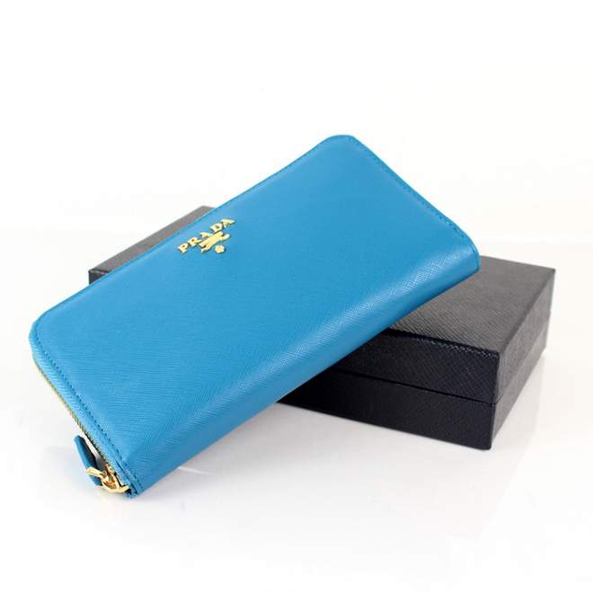 2013 Prada Real Leather Wallet - Prada M0506aA Blue