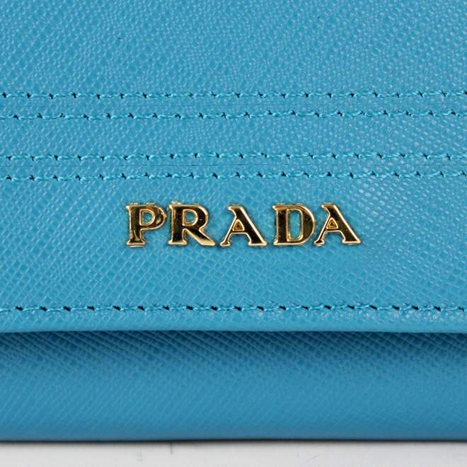 2013 Prada Real Leather Wallet - Prada M1132C Blue