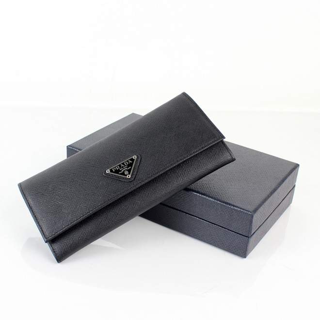 2013 Prada Real Leather Wallet - Prada M201A black