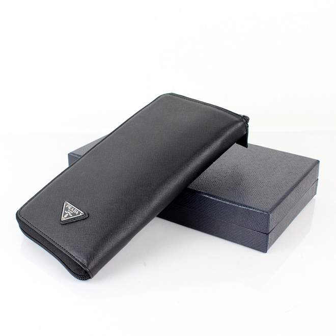 2013 Prada Real Leather Wallet - Prada ZM724A Black