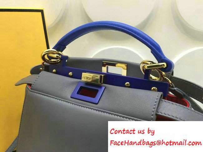 Fendi Peekaboo Mini Bag Gray/Blue 2016 - Click Image to Close