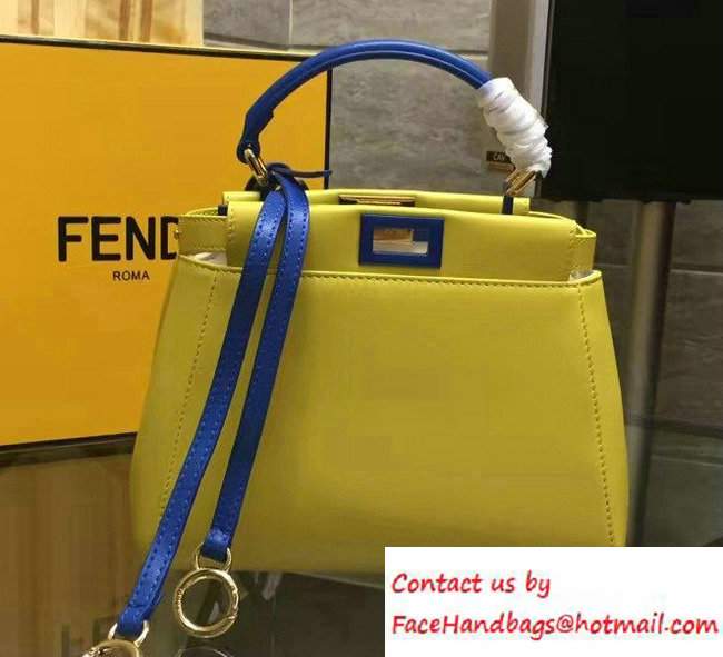 Fendi Peekaboo Mini Bag Yellow/Blue 2016