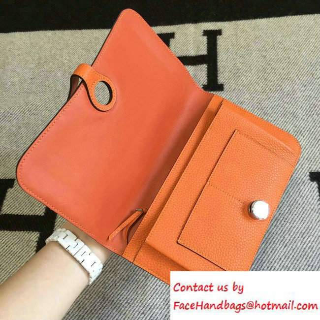 Hermes Original Leather Compact Passport Holder Wallet Orange [Hermes-Original-Leather-Compact ...