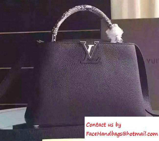 Louis Vuitton Capucines BB Bag N92040 Noir with Python Handle 2016