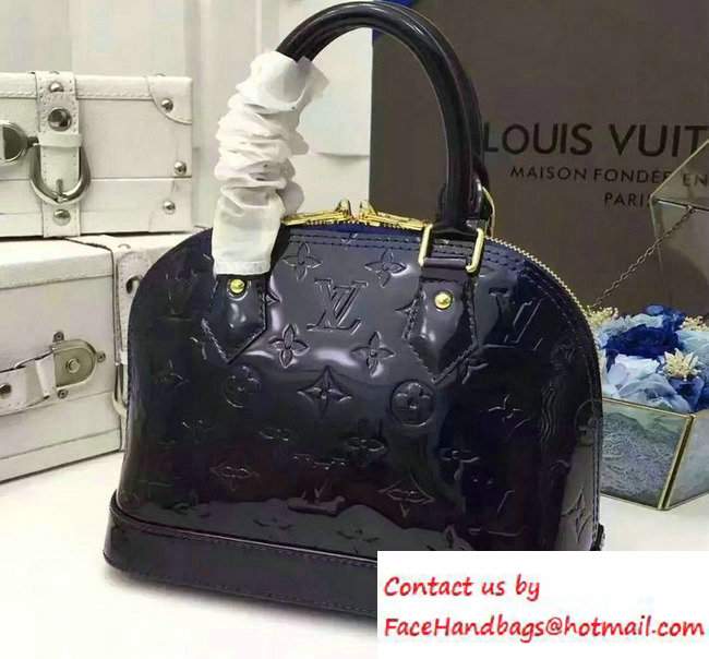 Louis Vuitton Monogram Vernis Alma BB Bag Dark Blue