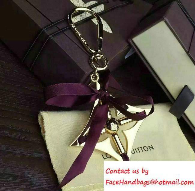 Louis Vuitton Ribbon Bag Charm Key Ring Burgundy