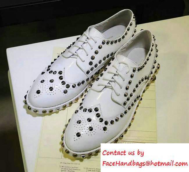 Louis Vuitton Studded Shoes White Fall 2016