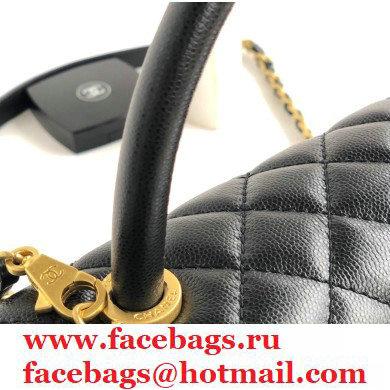 Chanel Coco Handle Medium Flap Bag Black with Top Handle A92991 - Click Image to Close