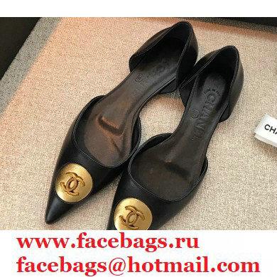 Chanel Coco Vintage Ballerina Flats Top Quality Black/Gold 2020