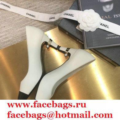 Chanel Pearl Low Heel Pumps White 2020