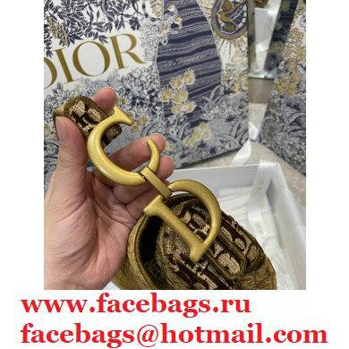 DIOR Brown Dior Oblique Embroidered Velvet SADDLE BAG 2020 - Click Image to Close