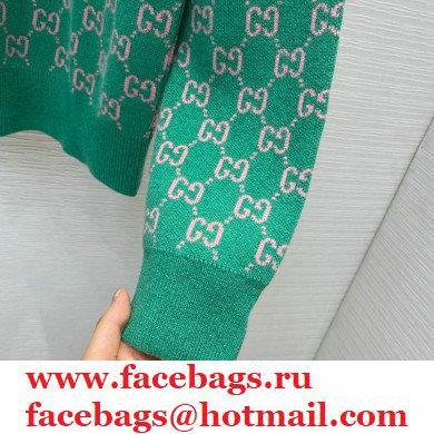 GUCCI GG knit V NECK sweater green 2020 - Click Image to Close