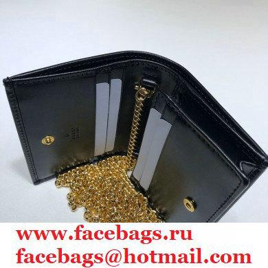 Gucci 1955 Horsebit Small Wallet with Chain Bag 623180 Leather Black 2020