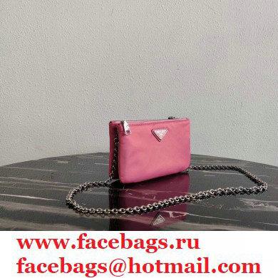 Prada Padded Nylon Mini Bag with Chain Strap 1BP044 Pink 2020