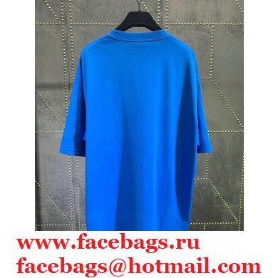 balenciaga blue logo printed T-shirt 2020