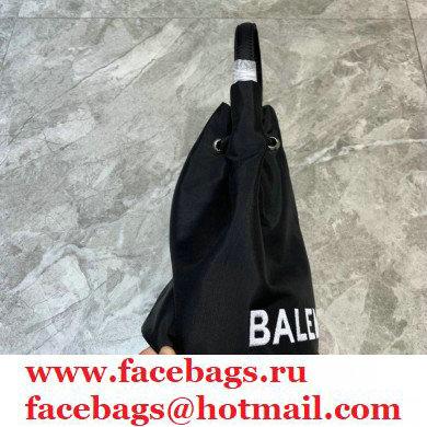 Balenciaga Wheel XS Drawstring Bucket Bag Nylon Black - Click Image to Close