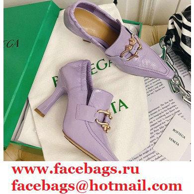 Bottega Veneta Heel 8.5cm THE MADAME Horsebit Pumps in Crush Nappa Lavender 2021 - Click Image to Close