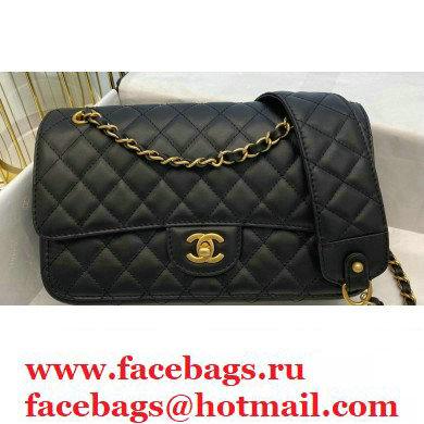 Chanel Calfskin Strap Into Flap Bag AS2229 Black 2020