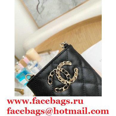 Chanel Chain CC Logo Grained Calfskin Phone Holder with Chain Bag AP1836 Black 2021 - Click Image to Close