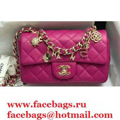 Chanel Classic Flap Small Bag with Charms AS2326 Fuchsia 2021