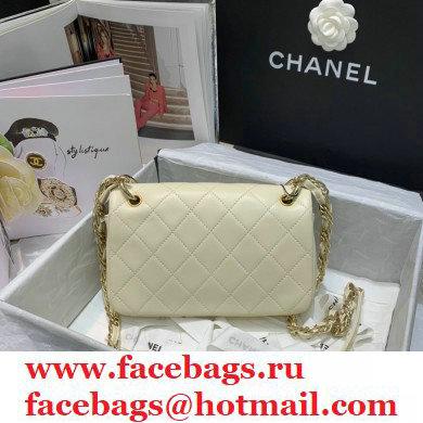 Chanel Lambskin Medium Flap Bag AS2318 Creamy 2021 - Click Image to Close