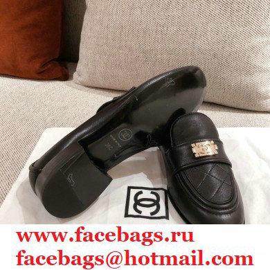 Chanel Quilting Boy Loafers Black 2021 - Click Image to Close