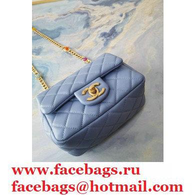 Chanel Resin Chain Lambskin Mini Flap Bag AS2379 Denim Blue 2021 - Click Image to Close