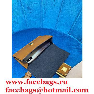Fendi Flat Baguette Mini Bag Brown with Detachable Shoulder Strap 2021 - Click Image to Close