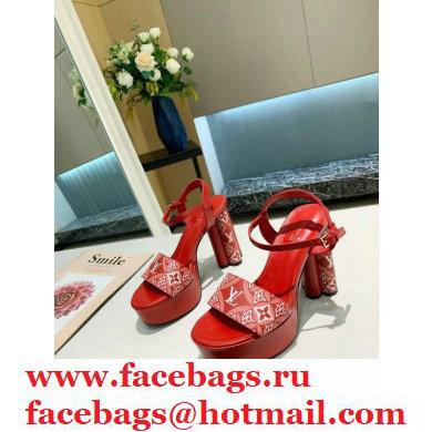 Louis Vuitton Heel 11.5cm Platform 4cm Since 1854 Podium Sandals Red 2021