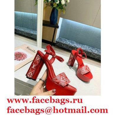 Louis Vuitton Heel 11.5cm Platform 4cm Since 1854 Podium Sandals Red 2021 - Click Image to Close