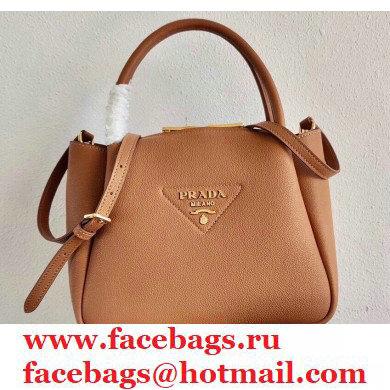 Prada Small Leather HandBag 1BC145 Brown 2021 - Click Image to Close