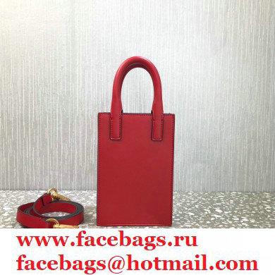 Valentino Mini VLogo Walk Calfskin Tote Bag Red 2021