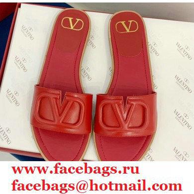 Valentino VLogo Signature Slide Sandals Red 2021
