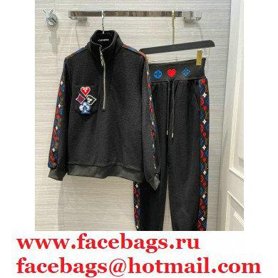 louis vuitton game on jacket and pants black 2021