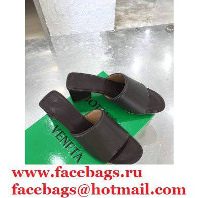 Bottega Veneta Heel 5cm BAND Calf Leather Mules Sandals Coffee 2021 - Click Image to Close
