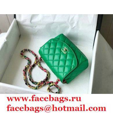 Chanel Scarf Entwined Chain Green Mini Flap Bag 2021 - Click Image to Close