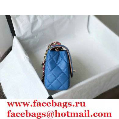 Chanel Scarf Entwined Chain blue Mini Flap Bag 2021 - Click Image to Close