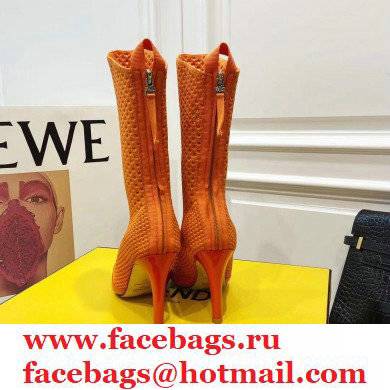 Fendi Elasticated Lace Promenade Ankle Boots Orange 2021 - Click Image to Close